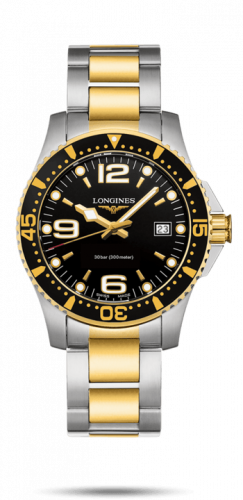 Longines HydroConquest 41 Quartz Stainless Steel / Yellow Gold / Black / Bracelet L3.740.3.56.7