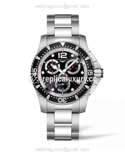 Longines Hydroconquest 41 Quartz Chronograph Stainless Steel / Black / Bracelet L3.743.4.56.6