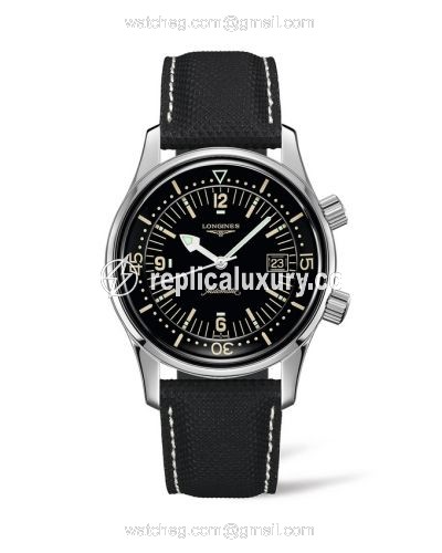 Longines Legend Diver Date Stainless Steel / Black / Calf XL L3.774.4.50.2