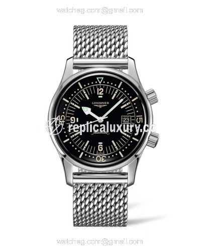 Longines Legend Diver Date Stainless Steel / Black / Milanese L3.774.4.50.6