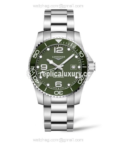 Longines HydroConquest 41 Automatic Stainless Steel / Ceramic / Green / Bracelet L3.781.4.06.6