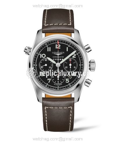 Longines Spirit Chronograph 42 Black / Strap XL L3.820.4.53.3