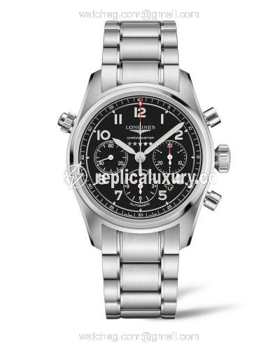 Longines Spirit Chronograph 42 Black / Bracelet L3.820.4.53.6