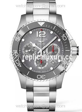 Longines HydroConquest 43 Automatic Chronograph Stainless Steel / Ceramic / Grey / Bracelet L3.883.4.76.6