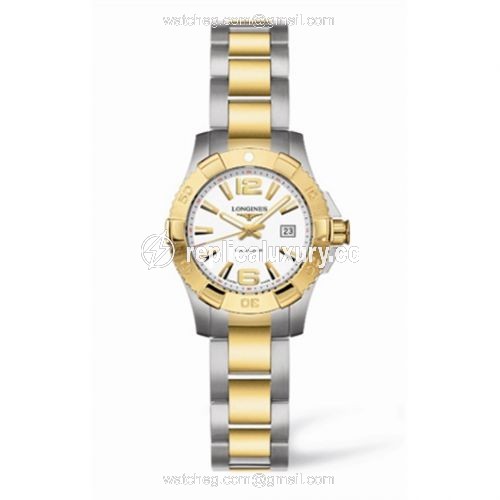 Longines Hydroconquest Quartz 25 Two Tone White L3.147.3.16.7