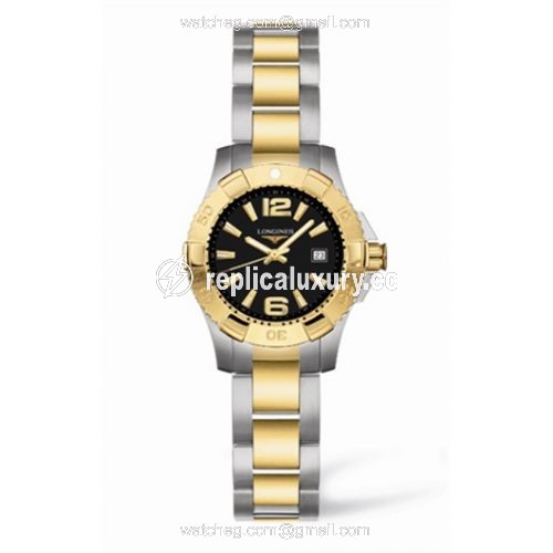 Longines Hydroconquest Quartz 25 Two Tone Black L3.147.3.56.7