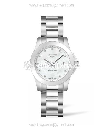 Longines Conquest Quartz 34 Stainless Steel / MOP L3.377.4.87.6