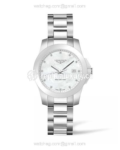 Longines Conquest Quartz 36 Stainless Steel / MOP L3.378.4.87.6