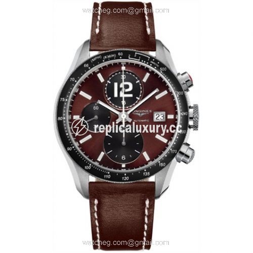 Longines GrandeVitesse Tachymeter Brown Strap XL L3.636.4.60.0