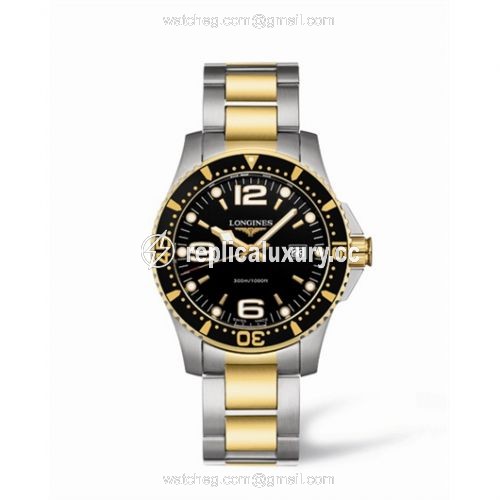 Longines Hydroconquest Quartz 39 Two Tone Black L3.640.3.56.7