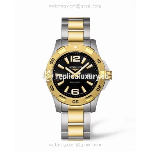 Longines Hydroconquest 39 Quartz Two Tone Black L3.647.3.56.7