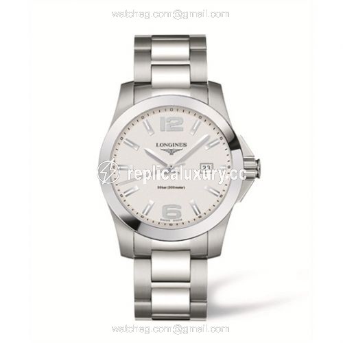 Longines Conquest Quartz 41mm Silver L3.659.4.76.6