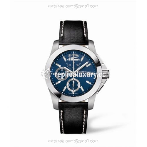 Longines Conquest Chronograph Blue Leather L3.662.4.96.0