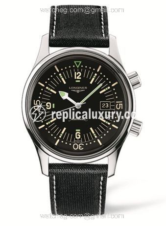 Longines Legend Diver Date Stainless Steel / Black / Strap L3.674.4.50.0