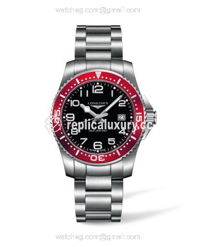 Longines Hydroconquest Quartz 39 Black / Red L3.688.4.59.6