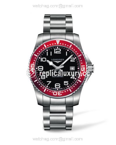 Longines Hydroconquest Quartz 41 Black / Red L3.689.4.59.6