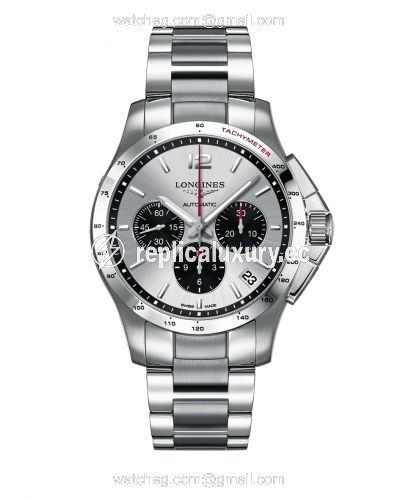 Longines Conquest Chronograph Automatic 44.5mm Silver Panda L3.697.4.06.6