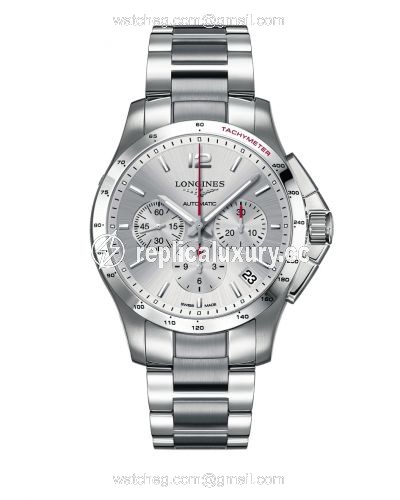 Longines Conquest Chronograph Automatic 44.5mm Silver L3.697.4.76.6