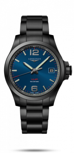 Longines Conquest V.H.P. 41 PVD / Blue / Bracelet L3.716.2.96.6