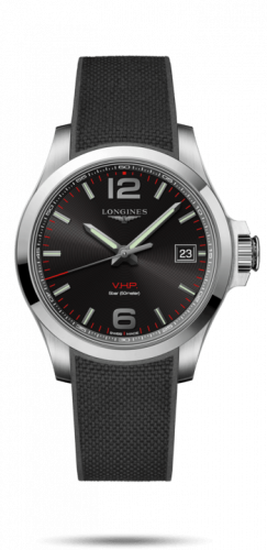 Longines Conquest V.H.P. 41 Stainless Steel / Black / Rubber L3.716.4.56.9