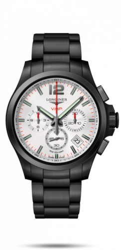 Longines Conquest V.H.P. Chronograph 42 PVD / Silver / Bracelet L3.717.2.76.6