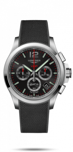 Longines Conquest V.H.P. Chronograph 42 Stainless Steel / Black / Rubber L3.717.4.56.9