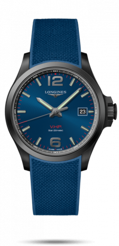 Longines Conquest V.H.P. 43 PVD / Blue / Rubber L3.726.2.96.9