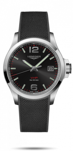 Longines Conquest V.H.P. 43 Stainless Steel / Black / Rubber L3.726.4.56.9