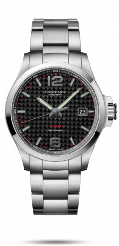 Longines Conquest V.H.P. 43 Stainless Steel / Carbon / Bracelet L3.726.4.66.6
