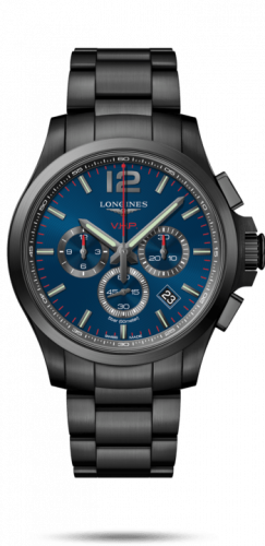 Longines Conquest V.H.P. Chronograph 44 PVD / Blue / Bracelet L3.727.2.96.6