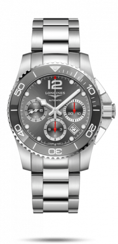 Longines HydroConquest 41 Automatic Chronograph Stainless Steel / Ceramic / Grey / Bracelet L3.783.4.76.6