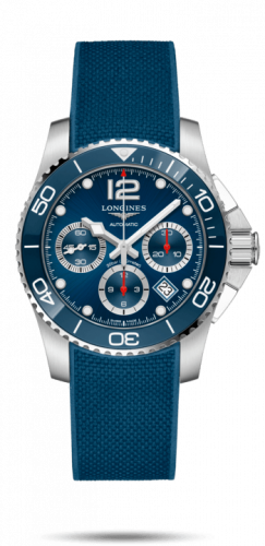 Longines HydroConquest 41 Automatic Chronograph Stainless Steel / Ceramic / Blue / Rubber L3.783.4.96.9