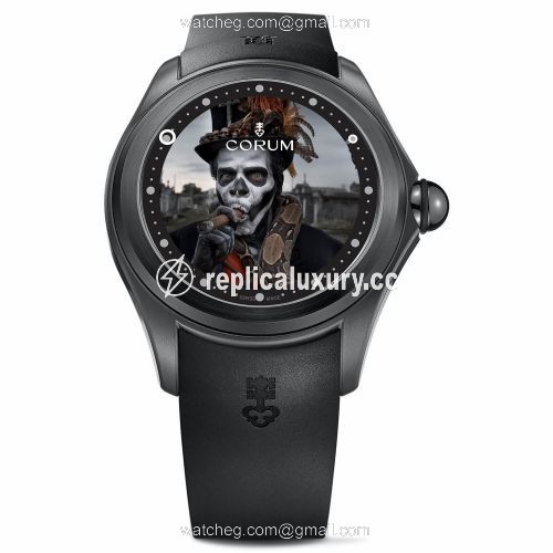 Corum Big Bubble Magical 52 PVD Titanium / Matt Barnes - Magical Vodoo / Rubber L390/03340