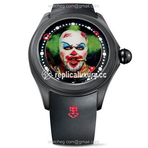 Corum Big Bubble Magical 52 PVD Titanium / Matt Barnes - Clown / Rubber L390/03634