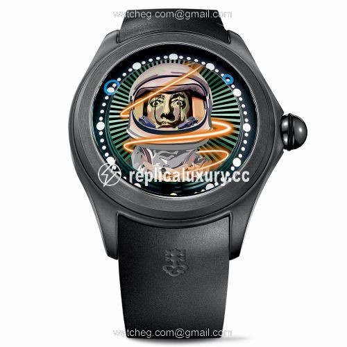 Corum Big Bubble Magical 52 PVD Titanium / Elisabetta Fantone - Dali / Rubber L390/03667