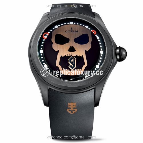 Corum Big Bubble Magical 52 PVD Titanium / Djibril Cisse / Rubber L390/03694