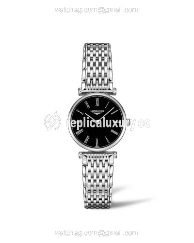 Longines La Grande Classique Quartz 24 Stainless Steel / Black - Roman / Bracelet L4.209.4.51.6