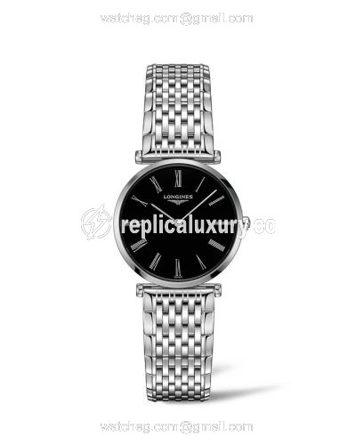 Longines La Grande Classique Quartz 29 Stainless Steel / Black - Roman / Bracelet L4.512.4.51.6