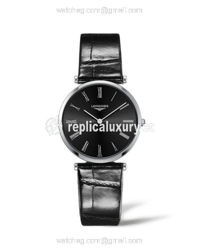 Longines La Grande Classique Quartz 33 Stainless Steel / Black - Roman L4.709.4.51.2