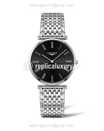 Longines La Grande Classique Quartz 36 Stainless Steel / Black - Roman / Bracelet L4.755.4.51.6
