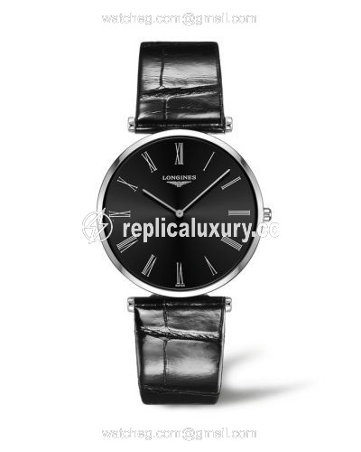 Longines La Grande Classique Quartz 37 Stainless Steel / Black - Roman L4.766.4.51.2