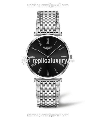 Longines La Grande Classique Quartz 37 Stainless Steel / Black - Roman / Bracelet L4.766.4.51.6