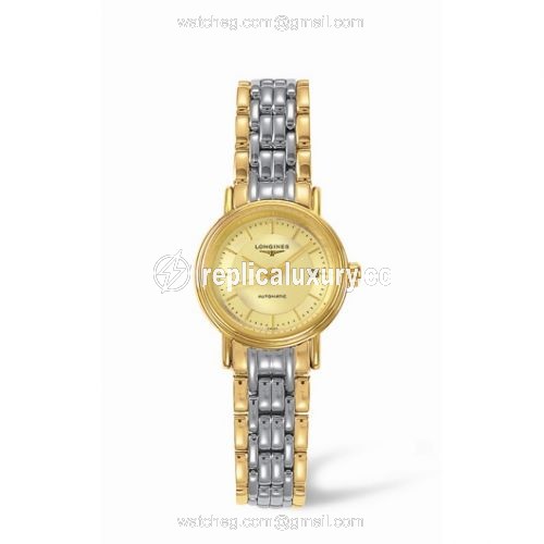 Longines Presence 25.5 Automatic Yellow Stick Yellow Bracelet Two Tone L4.221.2.42.7