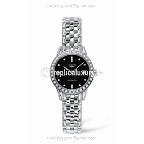 Longines Flagship 26 Automatic Diamond Bezel Black L4.274.0.57.6