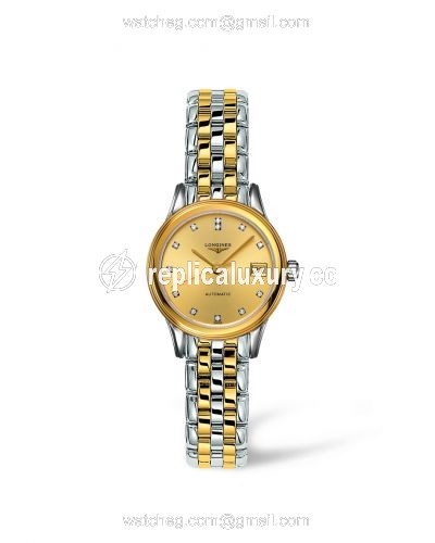 Longines Flagship 26 Automatic Two Tone Champagne Diamond L4.274.3.37.7