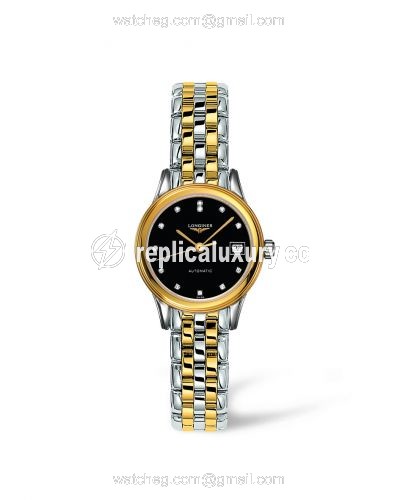 Longines Flagship 26 Automatic Two Tone Black Diamond L4.274.3.57.7