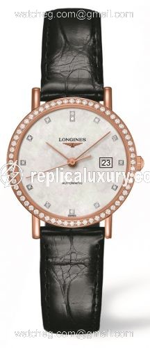 Longines Elegant Collection Automatic 29 Pink Gold / Diamond / MOP L4.287.9.87.0