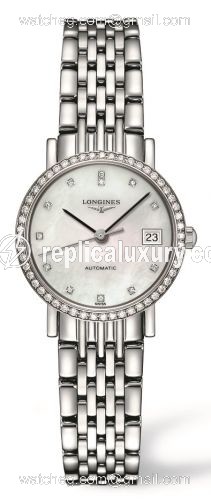 Longines Elegant Collection 25.5 Automatic Stainless Steel / Diamond / MOP / Bracelet L4.309.0.87.6