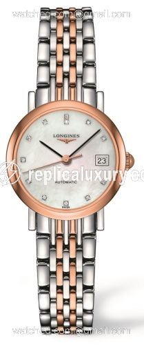 Longines Elegant Collection 25.5 Automatic Stainless Steel / Red Gold / MOP L4.309.5.87.7