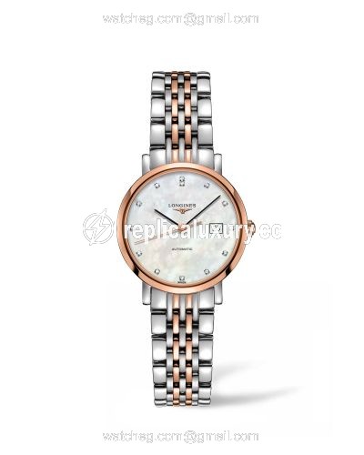 Longines Elegant Collection Automatic 29 Stainless Steel / Pink Gold / MOP L4.310.5.87.7